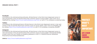Colorectal Cancer Screening For Life Social Media