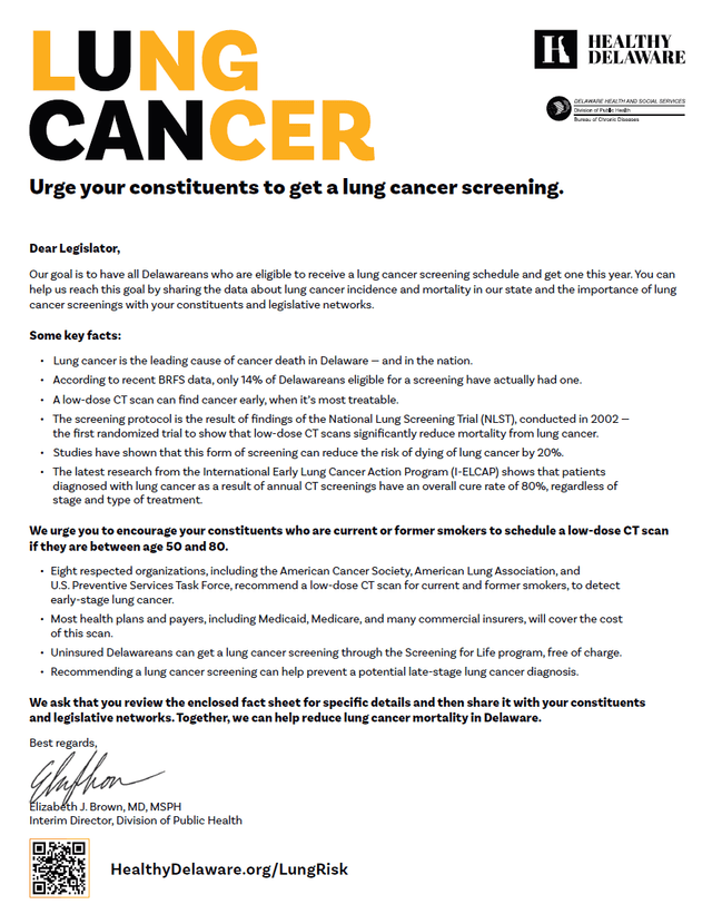 Lung Cancer Screening Legislator